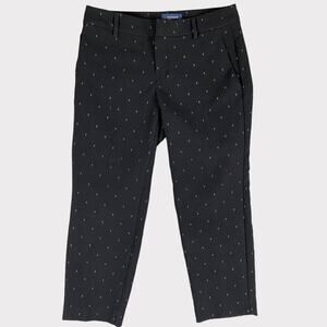 Old Navy Harper Mid Rise Black Patterned Ankle Pants Size 6